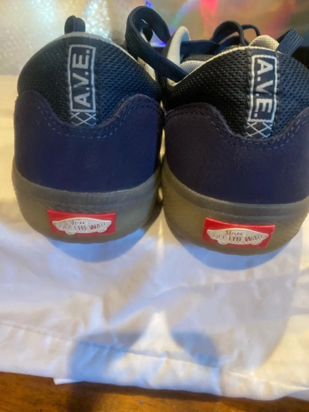 Vans Men's Navy Sneakers with White Side Stripe